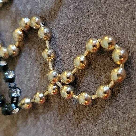 3/$20 Metal Acrylic Rhinestone Layered Esclavage Triple Chain Sweater Necklace - Picture 4 of 6